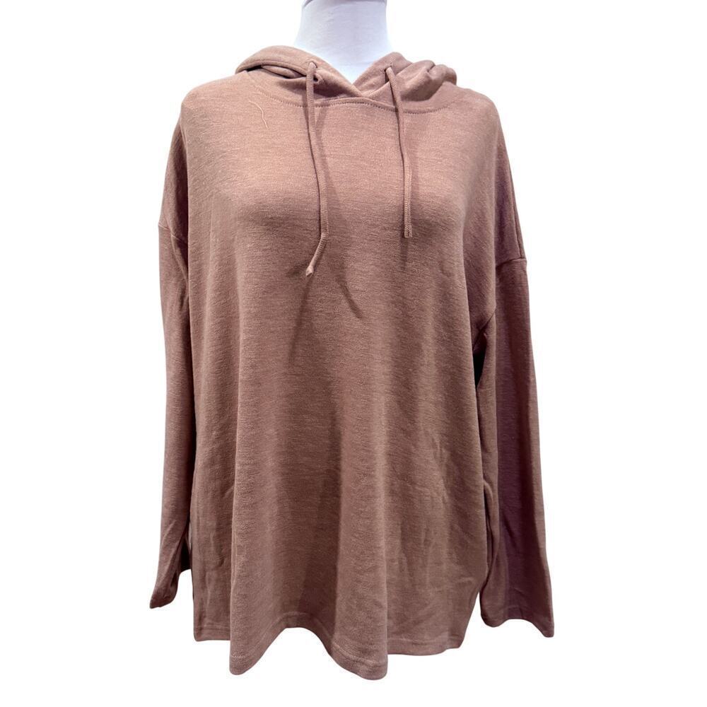 Mainstrip Mauve Rose Oversized Hoodie Pullover Soft Knit Cozy Casual Medium